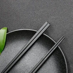 1 Pairs Alloy Chinese Chopsticks Food Sushi Sticks Reusable Non Slip Dishwasher Safe Bamboo Shape Food Grade Chopsticks