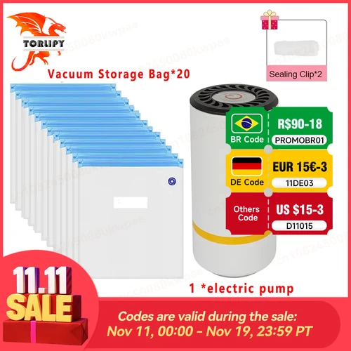 Bolsa de vacío de filamento para impresora 3D, bomba de aire eléctrica recargable por USB, bolsa de almacenamiento de bombeo rápido de una tecla, comprimido automático