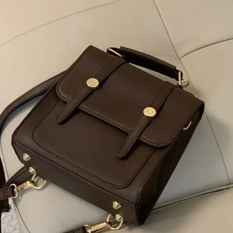 Niche American Retro Buckle Backpack Crossbody Oxford Bag British Commuter Student Three Kinds of Backbag Female Cute Backpack