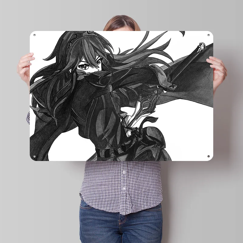 Póster Metálico 3D Personalizado de Fire Emblem Lucina, Letrero Decorativo de Pared para Decoración del Hogar, Accesorios para Habitaciones, Decoración de Escritorio