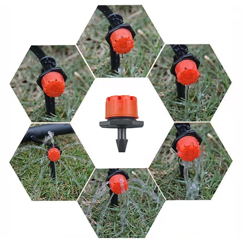 100 Pcs 360 Degree Adjustable Irrigation Drippers Sprinklers 1/4 Inch Emitters Drip For Watering System