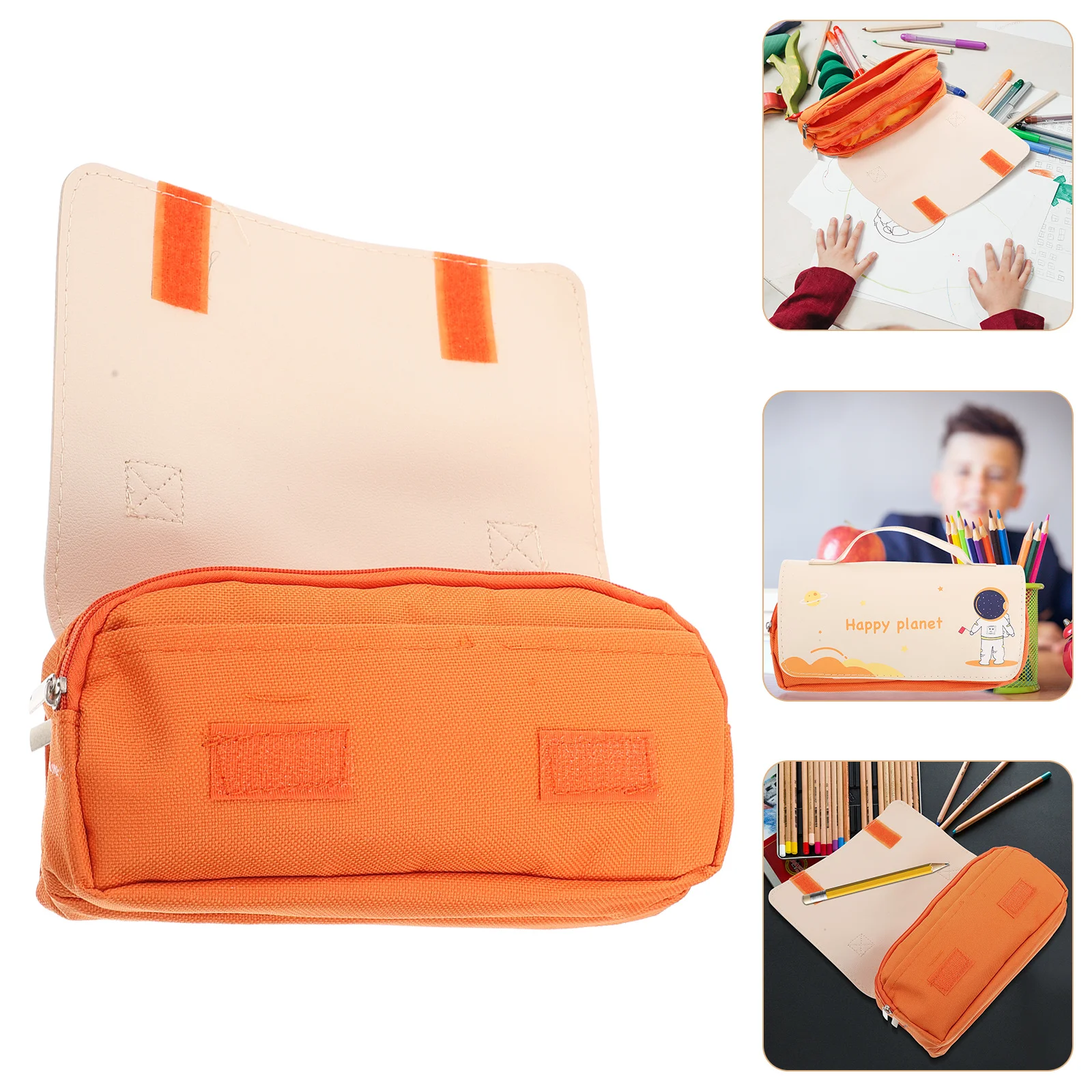 

Wear-Resistant Pencil Bag Multi-Function Portable Stationery Storage Zippered Pen Case for Students Kids School Supplies