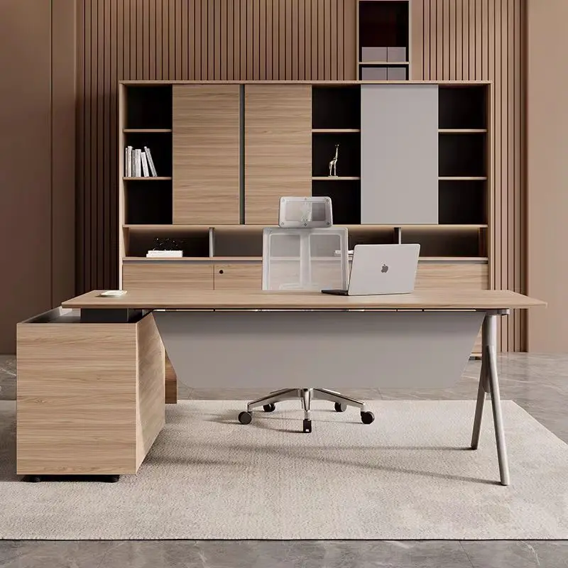 

Supervisor table Simple modern manager table Single office table and chair combination Fashion light luxury office furniture Bos