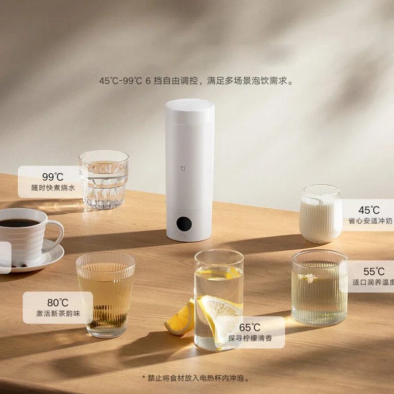 Imagem -03 - Xiaomi-mijia Copo de Aquecimento Elétrico Portátil Temperatura Led Thermos Aço Inoxidável 316 Chaleira Fervente Viagem Café