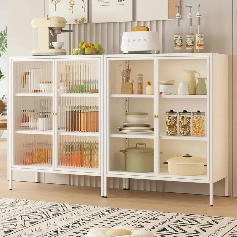 home living room storage cabinet, kitchen tableware metal display cabinet