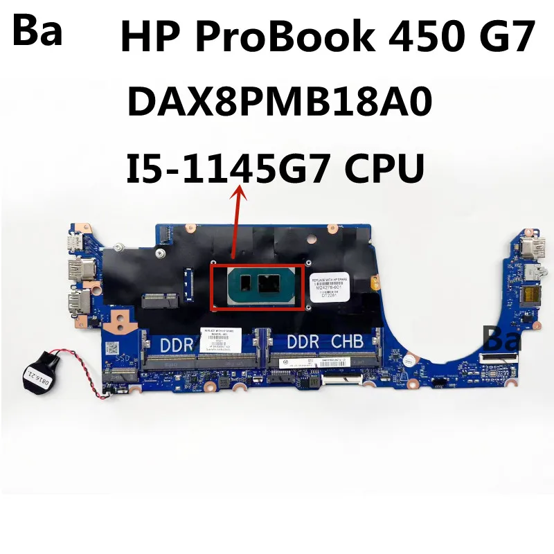 

Материнская плата для ноутбука HP ProBook 450 G7 DAX8PMB18A0 I5-1145G7 100%