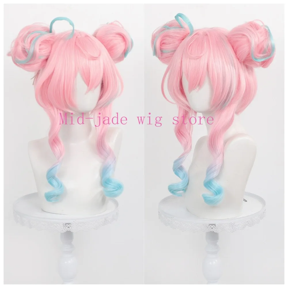 Feng Jin Cosplay Wig with Gradient Hair and Separate Hair Buns for Summer Anime Conventions and Character Photo Sessions