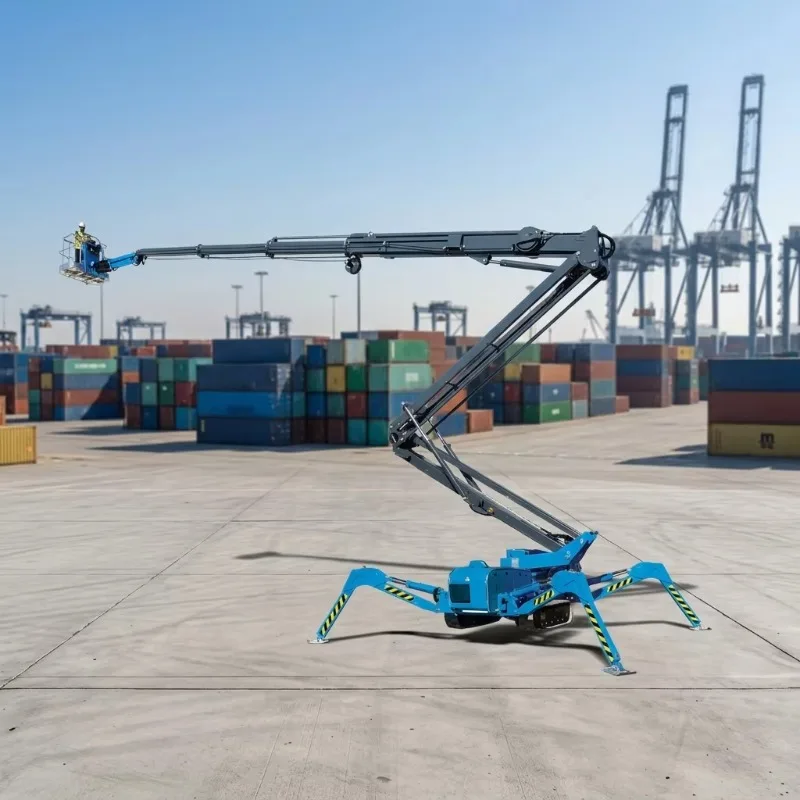 Compact Electric Spider Aerial Work Platform Rubber Tracked High Altitude Lift CE Diesel Powered Spider Lift