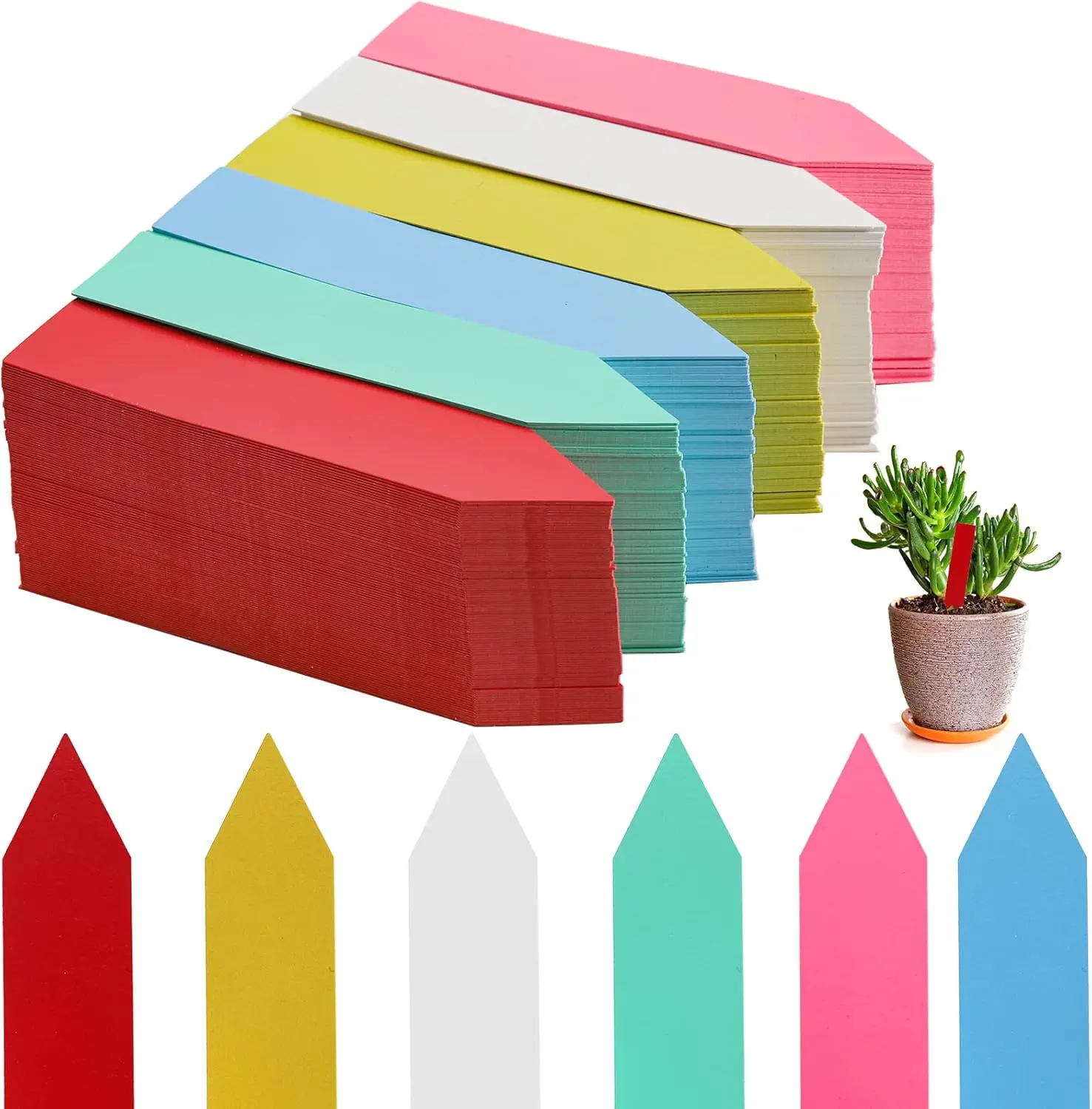 

600 шт. этикеток для растений 4 дюйма, 6 цветов, пластиковые водонепроницаемые садовые бирки для маркировки горшков и саженцев