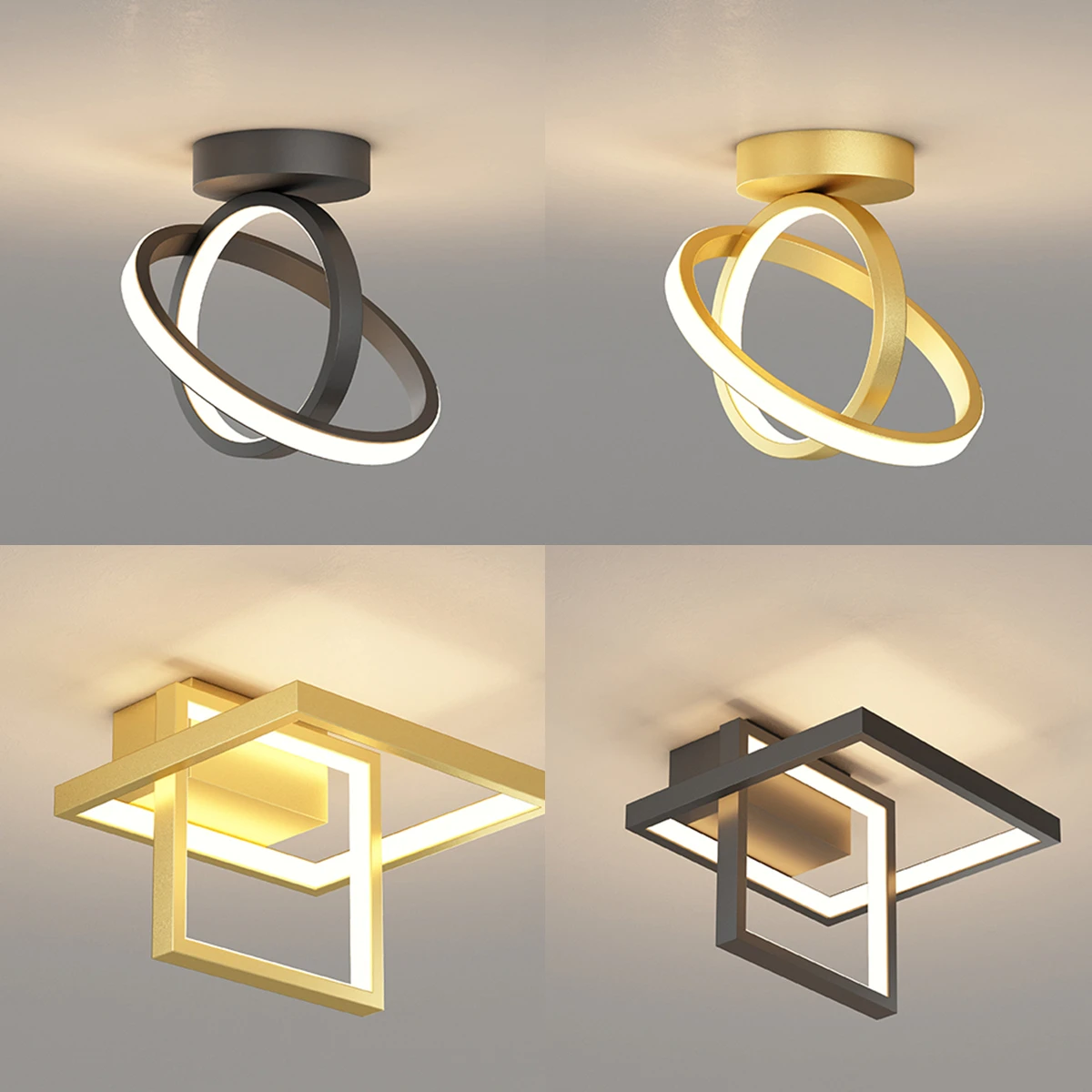 

Postmodern Creative Ceiling Light Black Golden Indoor Aisle Atmosphere Lights Corridor Light Balcony Cloakroom LED Ceiling Lamp