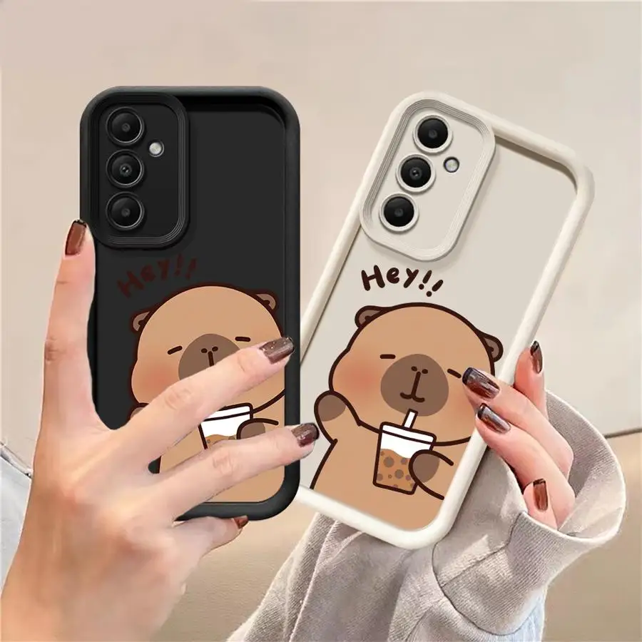 

Case for Samsung Galaxy A26 A22 A16 A24 A13 A14 A23 A12 A33 A56 A34 A32 A36 Soft Cover Hey Cartoon Capybara