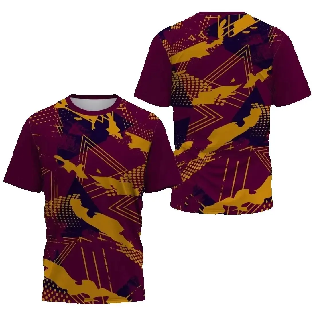 

Breathable Short Sleeve Round Neck Fitness Top Printed Summer Tennis Clothing for 2025 Summer New Men's Sports T-shirt Clothing