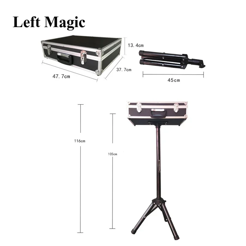 Black Magic Trunk Boutique Tables  Stage Magic Tricks Carrying Case (45*34*13cm) - Magic Props Stage Magic Accessories Gimmick