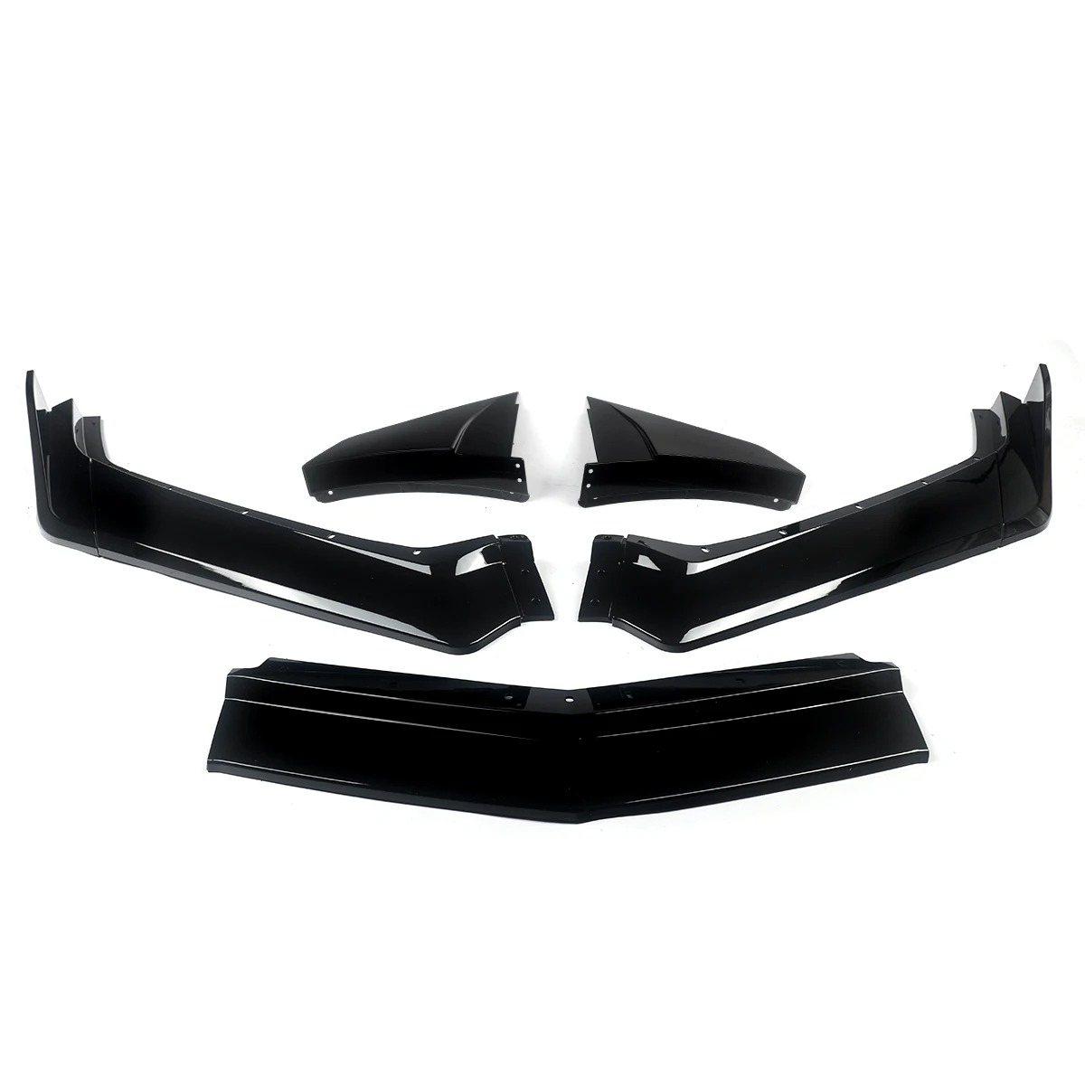 سبويلر فاصل أمامي من Magickit لـ 2020-2023 كورفيت C8 ZR1 نمط شفة ممتصة للصدمات الأمامية STG 3 جناح الشفاه سبويلر 7 قطعة أسود لامع #4