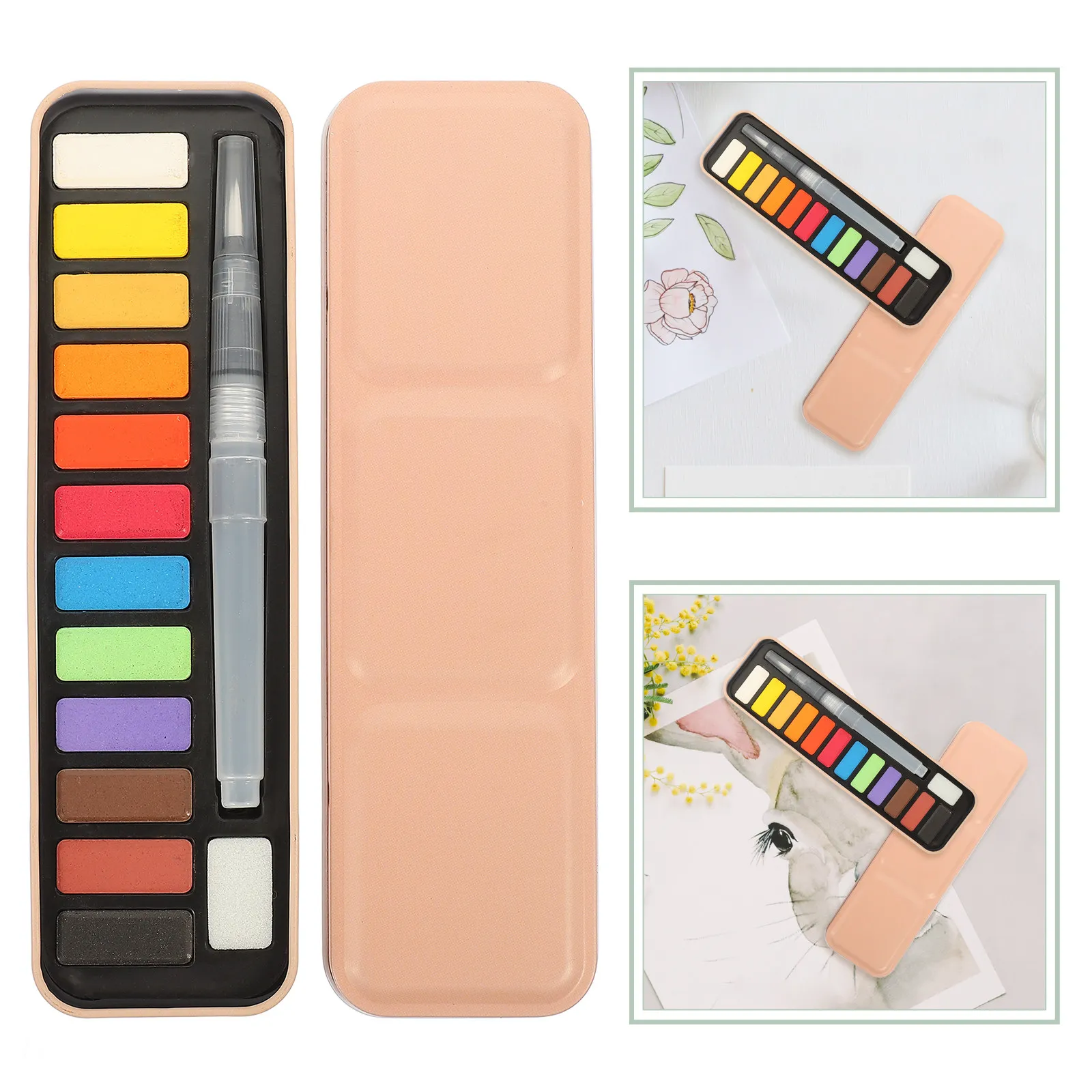 Professional Solid Watercolor Paint Set Graffiti Pigment Kit Art Painting Tools DIY Coloring Supplies for Beginners Travel