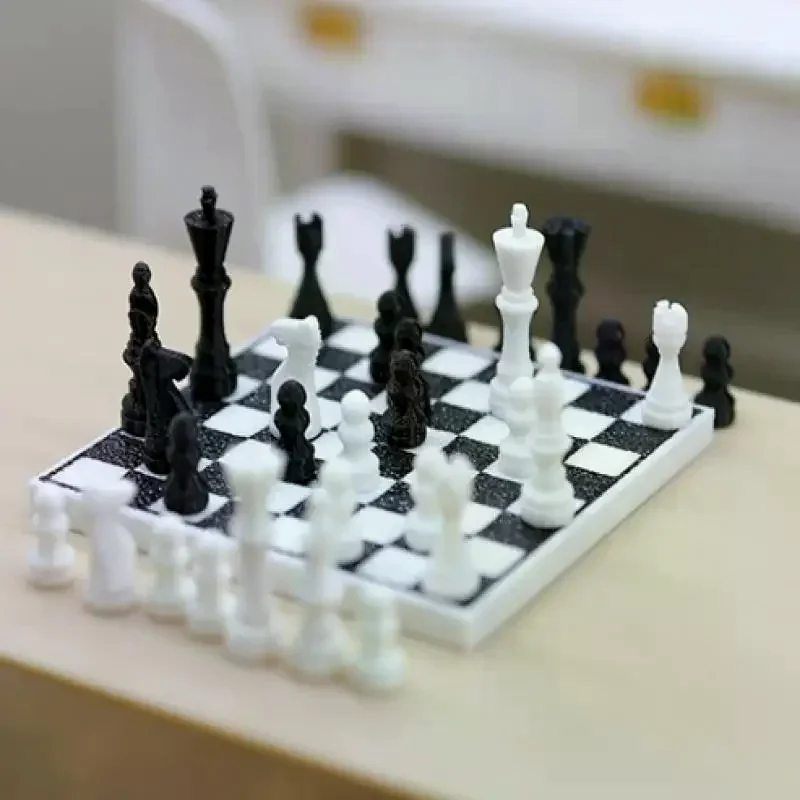 1 Set 1: 12 Dollhouse Mini Simulation International Chess Model For Children Miniature Chessboard Life Scene Decoration