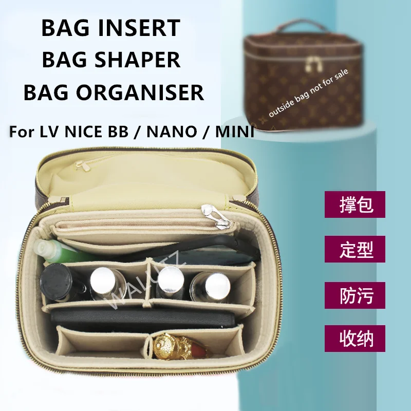 【only inner bag】Bag Organizer Insert For L V Nice Mini Nano BB Organiser Divider Shaper Protector Compartment Inner Lining