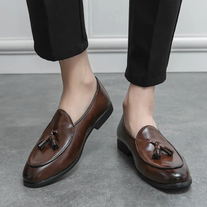 Italian Brand Men Shoes Formal Loafers Men Dress Shoes Oxford Sepatu Slip On Pria Wedding Men Shoes Elegant Chaussure Homme Bona