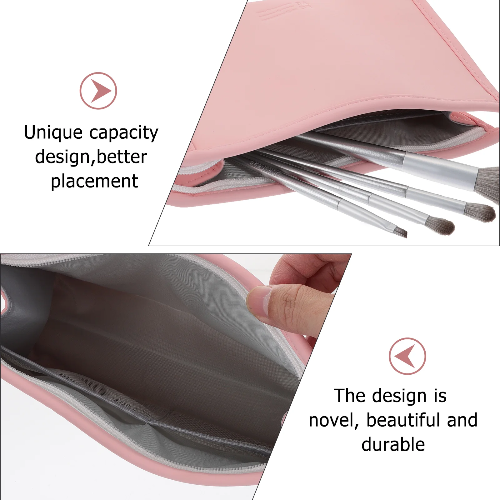 

Waterproof Bag Travel Portable Small Makeup Storage Holder PU Fabric Light Weight Triangular Design for Women Multiple