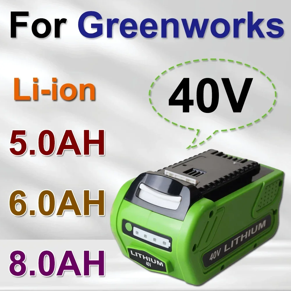 

For Greenworks G-MAX 40V Batteries 5.0/6.0/8.0Ah Li-ion Battery Manufacturer Replacement Battery for Lawn Mower Power Tools