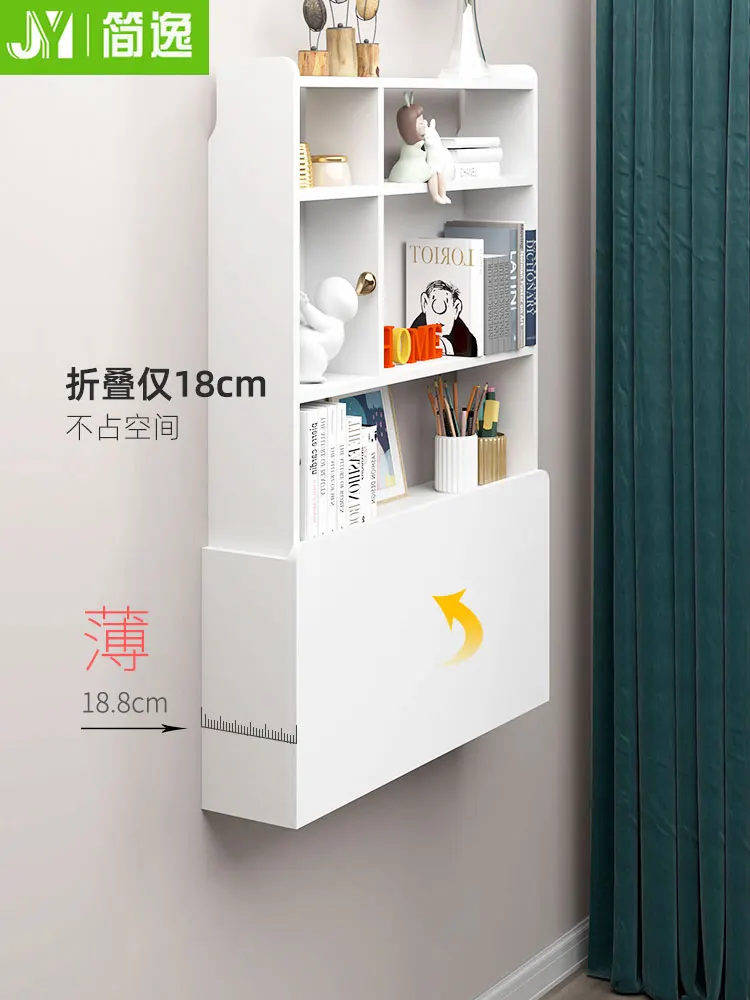 

Hanging desk Wall-mounted wall down folding table Household bedroom Bed end study table Solid wood wall computer table