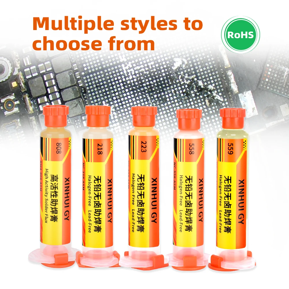 Lead Free No Clean Needle Tube Solder Paste Rosin Flux No Wash Type for PCB Electronic Disassembly & Assembly Soldering