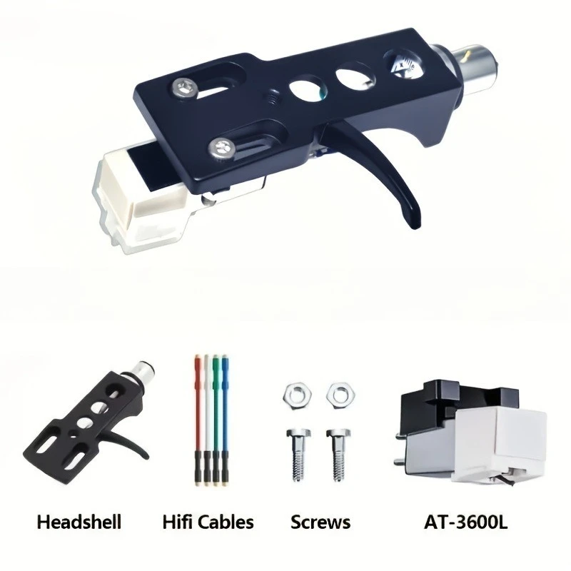 Phono Cartridge with Headshell Assembly, Turntable Cartridge & Stylus Kit Replacement for LP Vinyl Record Player