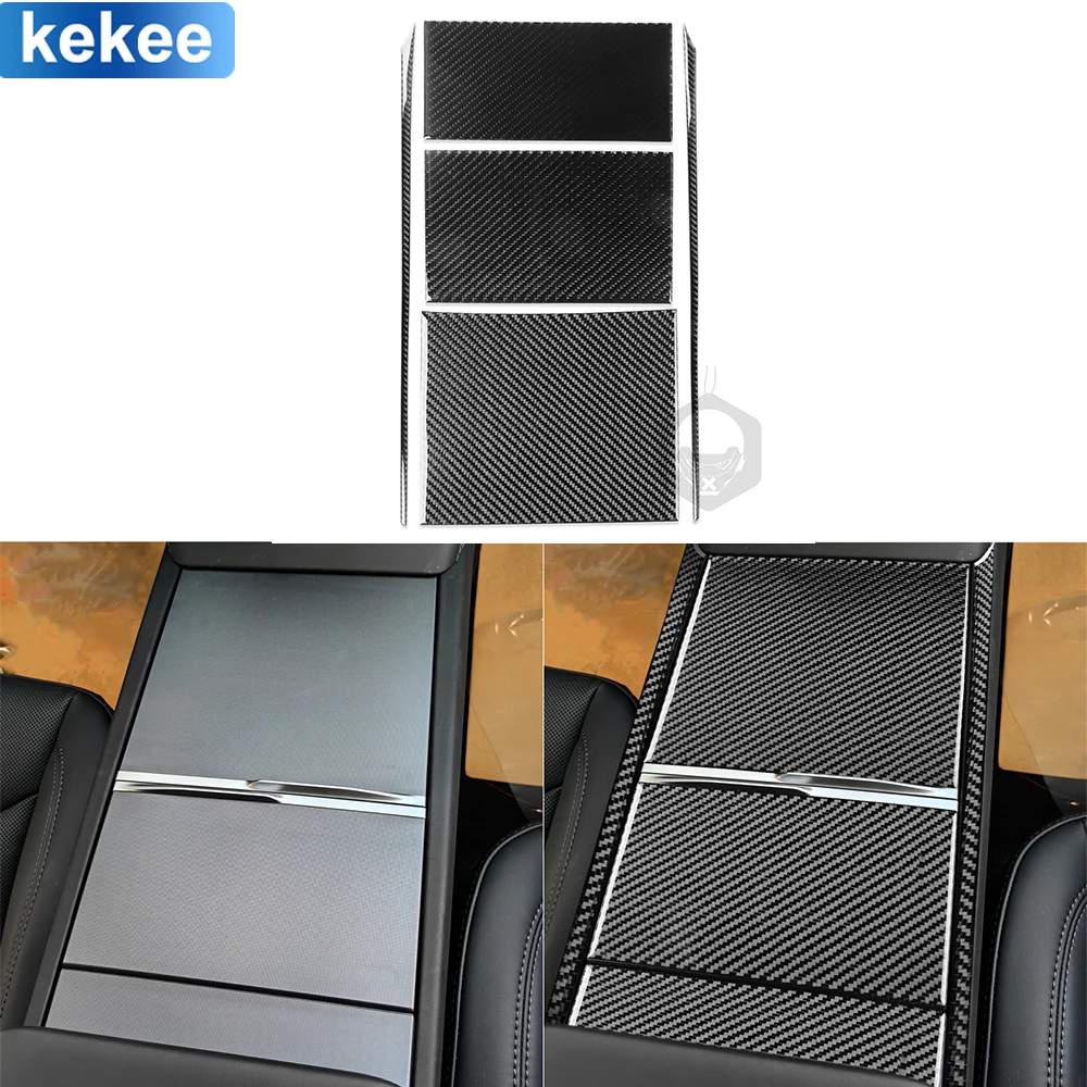 

For Tesla Model 3 2023-up Central control panel set Car Interior Real Soft Carbon Fiber Sticker Trim Auto Decoration Accessories