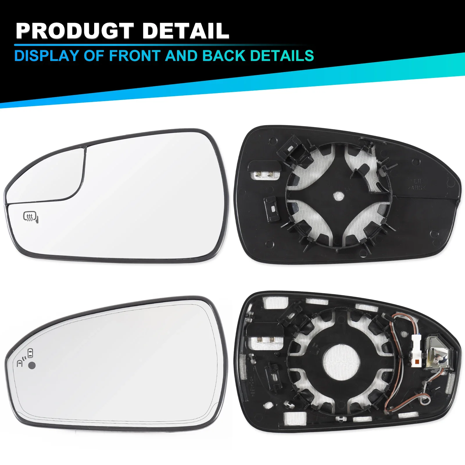 OLANGDA باب مرآة الرؤية الخلفية عدسة ساخنة مرآة الرؤية الخلفية الزجاج عاكس محدب الزجاج لفورد فيوجن 2013-2020 DS7Z17K707F DS7Z #5