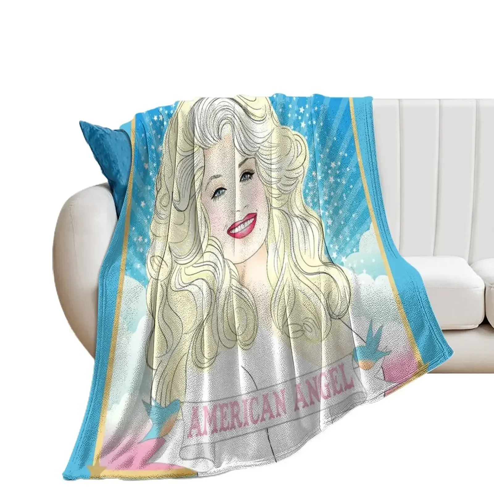 

Dolly Parton American Angel Throw Blanket Flannel decorative Designers Blankets