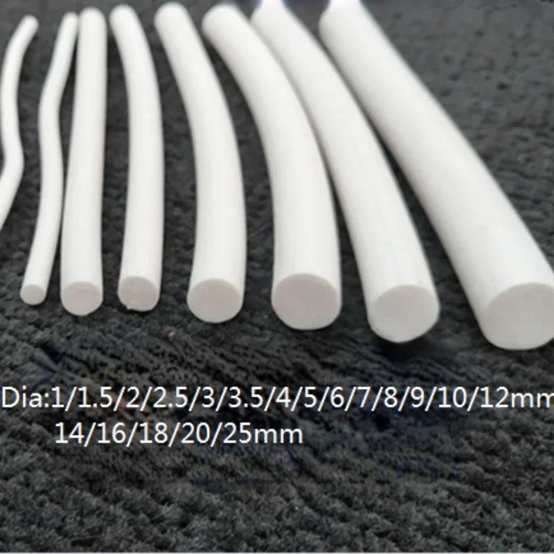 Silicone Rubber Sponge Strip White Silicone Foamed Seal Strip Round VMQ Foaming Cord Dia.1/1.5/2/2.5/3/3.5/4/5/6/7/8/9/10-25mm