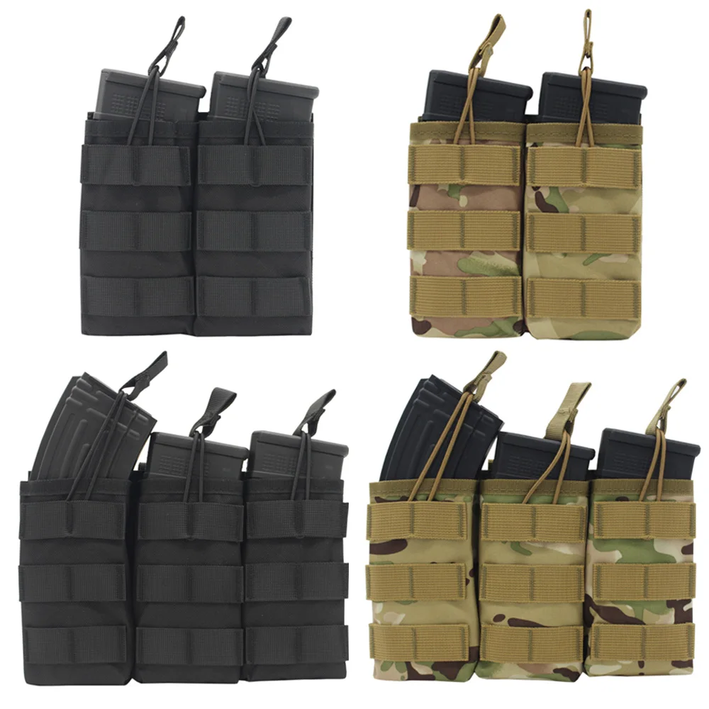 

VULPO Airsoft Rifle Double /Triple Magazine Pouch Tactical 5.56 Molle Mag Pouch Open Top For M4 M16 AK Rifle