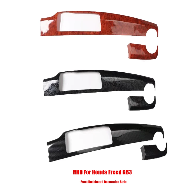 RHDFor Honda Freed GB3 ABS Front Dashboard Decoration Strips Cover Trim Interior center control panle strip accessories