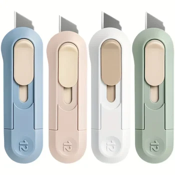 Nusign cortador de papel portátil mini faca de corte 4 cores abridor de caixa envelope fácil transportar cortadores faca papelaria