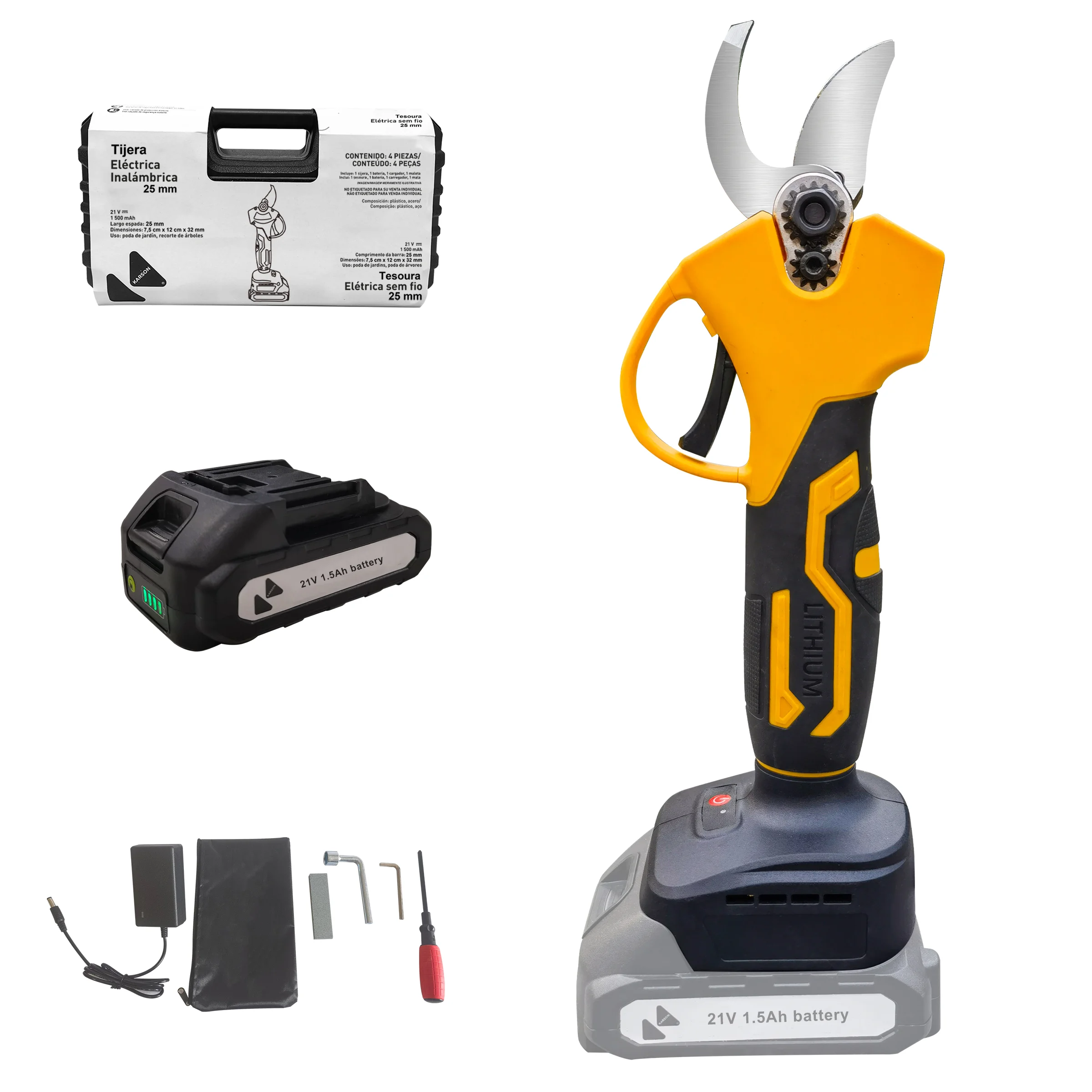 

Беспроводной электрический секатор, бесщеточные электрические секаторы, секатор для деревьев, резак для ветвей с лезвием SK5 для садоводства, обрезки деревьев