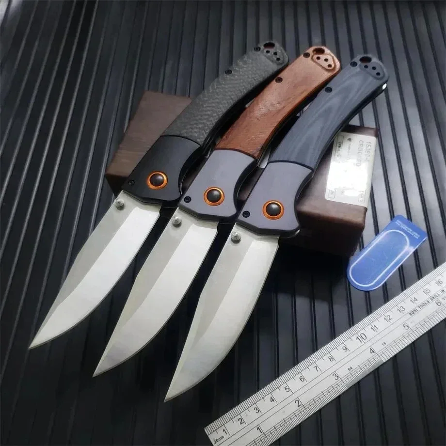 BM 15080 Folding Pocket Knife S30V Clip Point Blade Wood/G10/Carbon Fiber Handles Camping Self-defense Hunting Tactical Knives