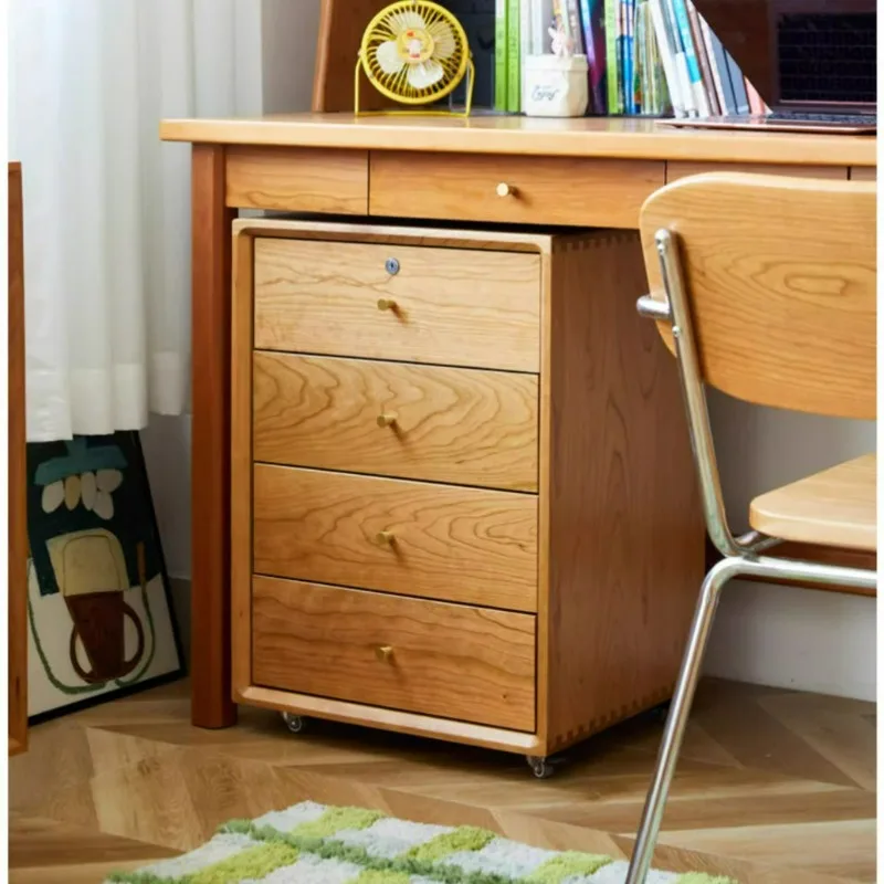 Movable storage four-chest cabinet under desk with lock drawer cabinet study with wheel bedside table