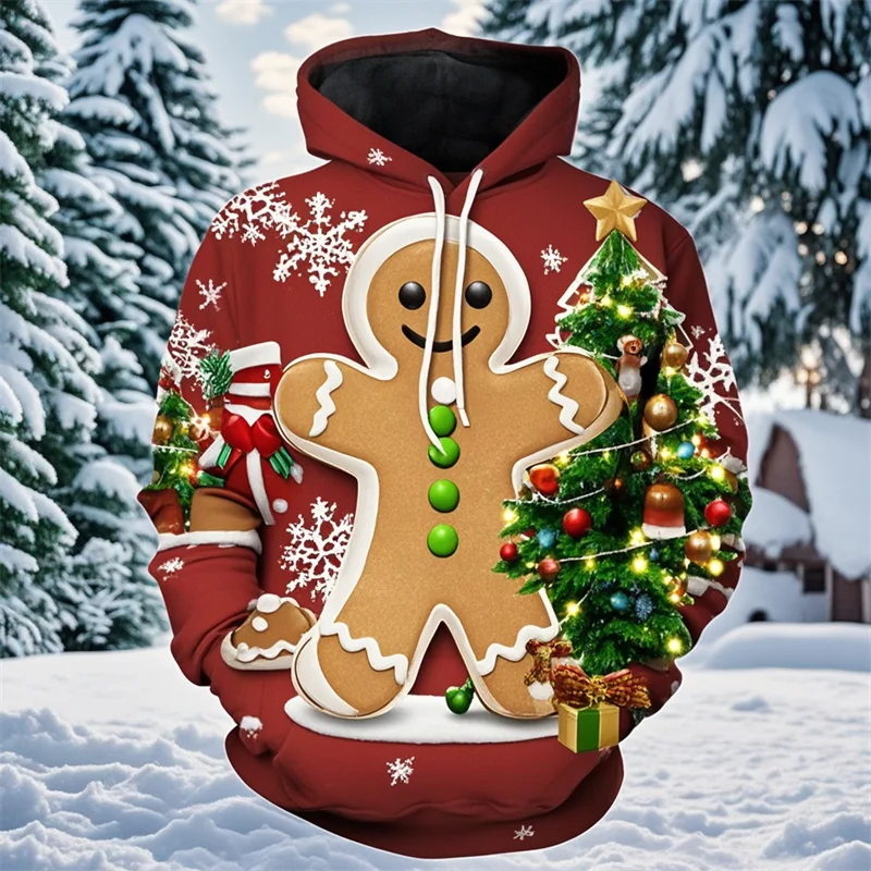 Peperkoek Vrolijk Kerstfeest 3d Print Nieuw In Hoodies En Sweatshirts Kerstbomen Lelijke Kerst Sweatshirts Grappige Truien