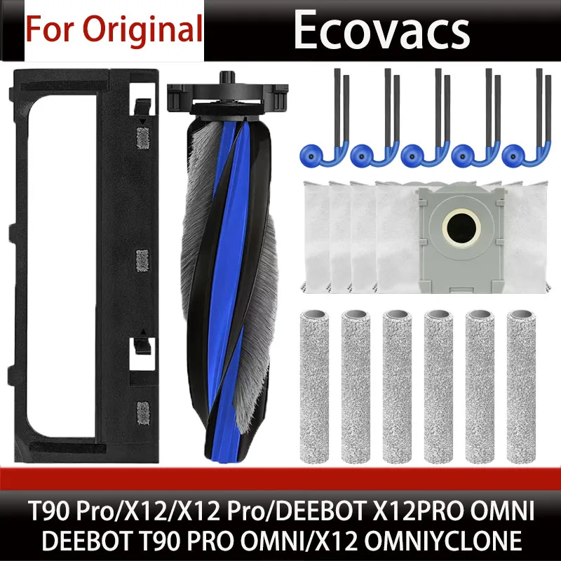 

Genuine Ecovacs T90 Pro Omni Vacuum Cleaner Accessories | T90 Omni Main Brush Cover, Side Brush, Filter, Dust Bag Consumables