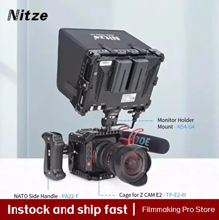 Nitze Monitor Cage For Feelworld Lut7S / LUT7 PRO / LUT7S PRO 7" Monitor With PE21 HDMI-compatible Cable Clamp SUNHOOD