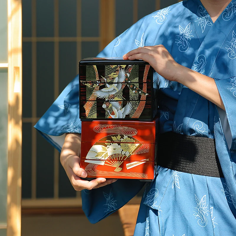 Japanese Yamanaka Lacquer Jewelry Box Large Capacity Desktop