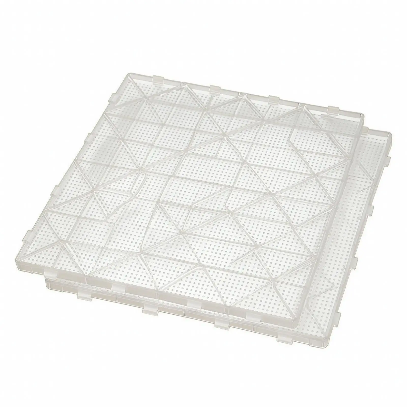Plastic Fuse Bead Storage Board Interlocking Pegboard 28x28cm Craft Tray for DIY Art Projects Beginners