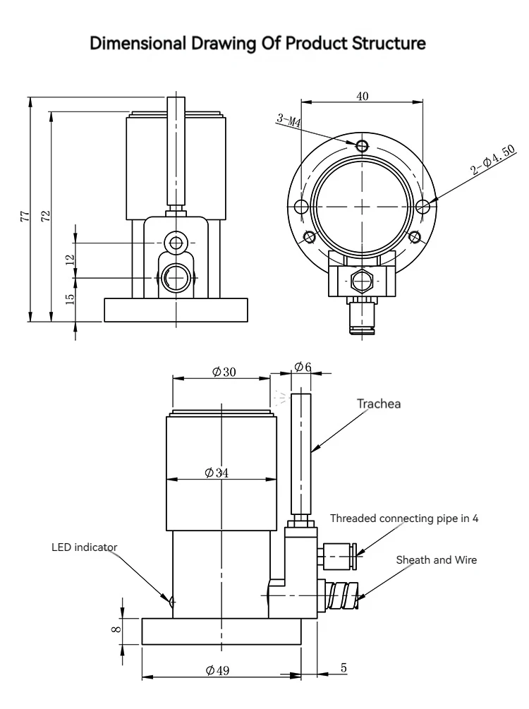 M26D-20 Stainless Steel Automatic Tool Setter 20mm Diameter 0.001mm 1.5N 6 Wires Z Axis Zero Sensor for CNC Machining Centers