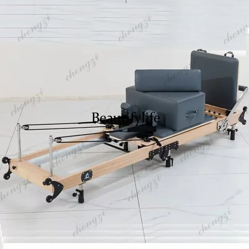 Foldable Pilates Core Bed with Adjustable Foot Height, Indoor Yoga Plastic Stretching Bed, Large Pilates Equipment