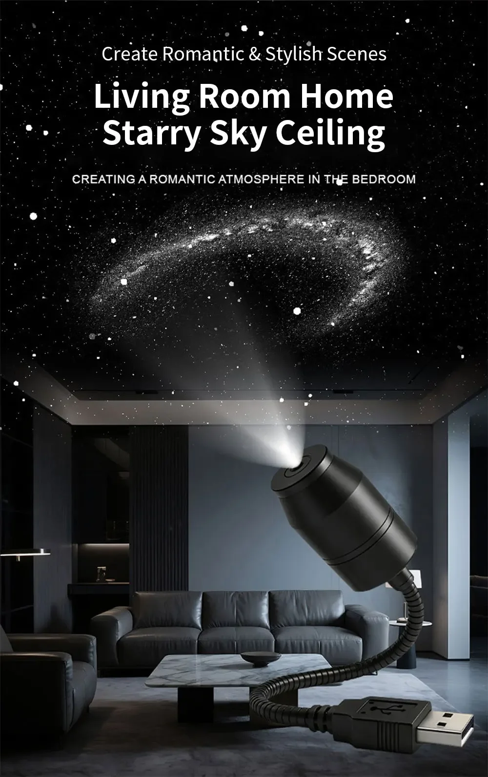 Auto-Innenraumbeleuchtung Dach-Sternenlicht USB LED Sternenhimmel-Projektor Dekoration Nacht-Party-Dekor Romantisches Saturn-Galaxie-Licht – Detail 7
