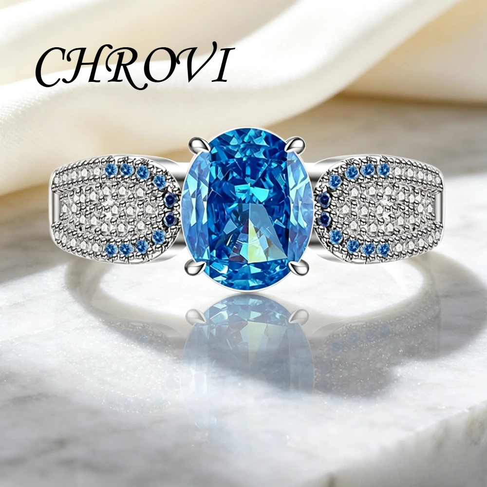 Exquisite 925 sterling silver best-selling colored gemstone ice-flower pigeon egg ring with high-carat diamond inlay finger ring