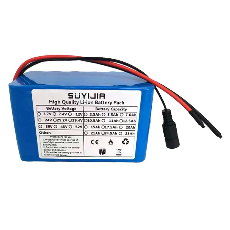 6S3P 18650 Rechargeable Li-ion Battery Pack 24V 10500mAh Suitable for Electric Bikes and Mopeds Built-in BMS+25.2V 2A Charger