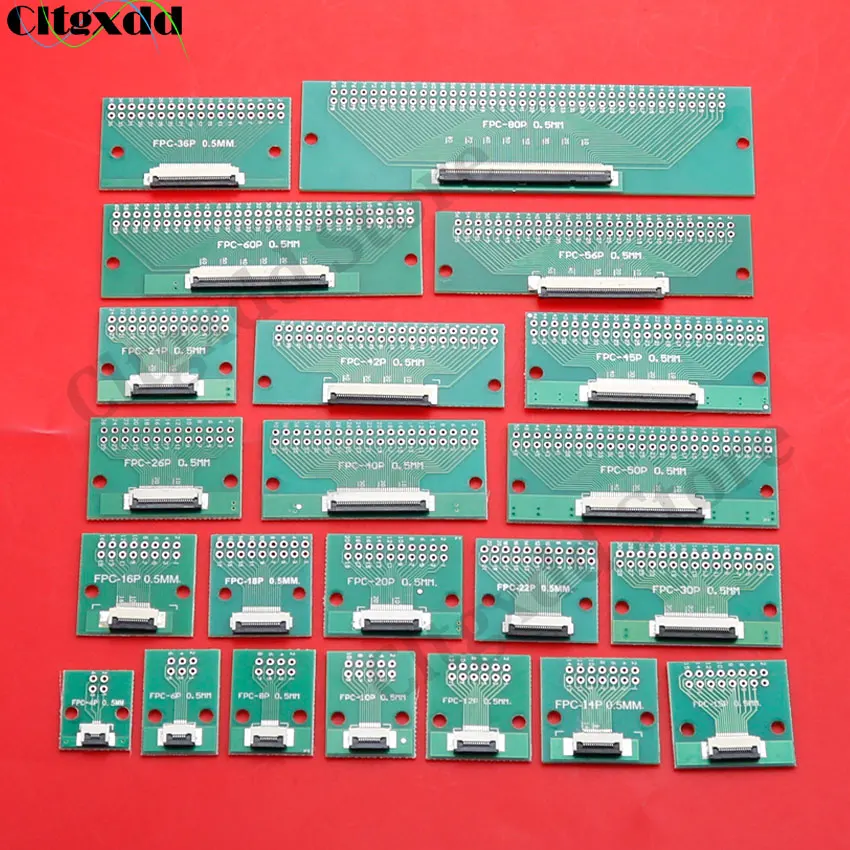 2/5/10pcs FPC FFC Flexible Cable Adapter Board SMT to 2.54mm 4P/6P/8P/10P/12P/14P/15P/16P/18P/20P/22P-80P 0.5mm Pitch Connector