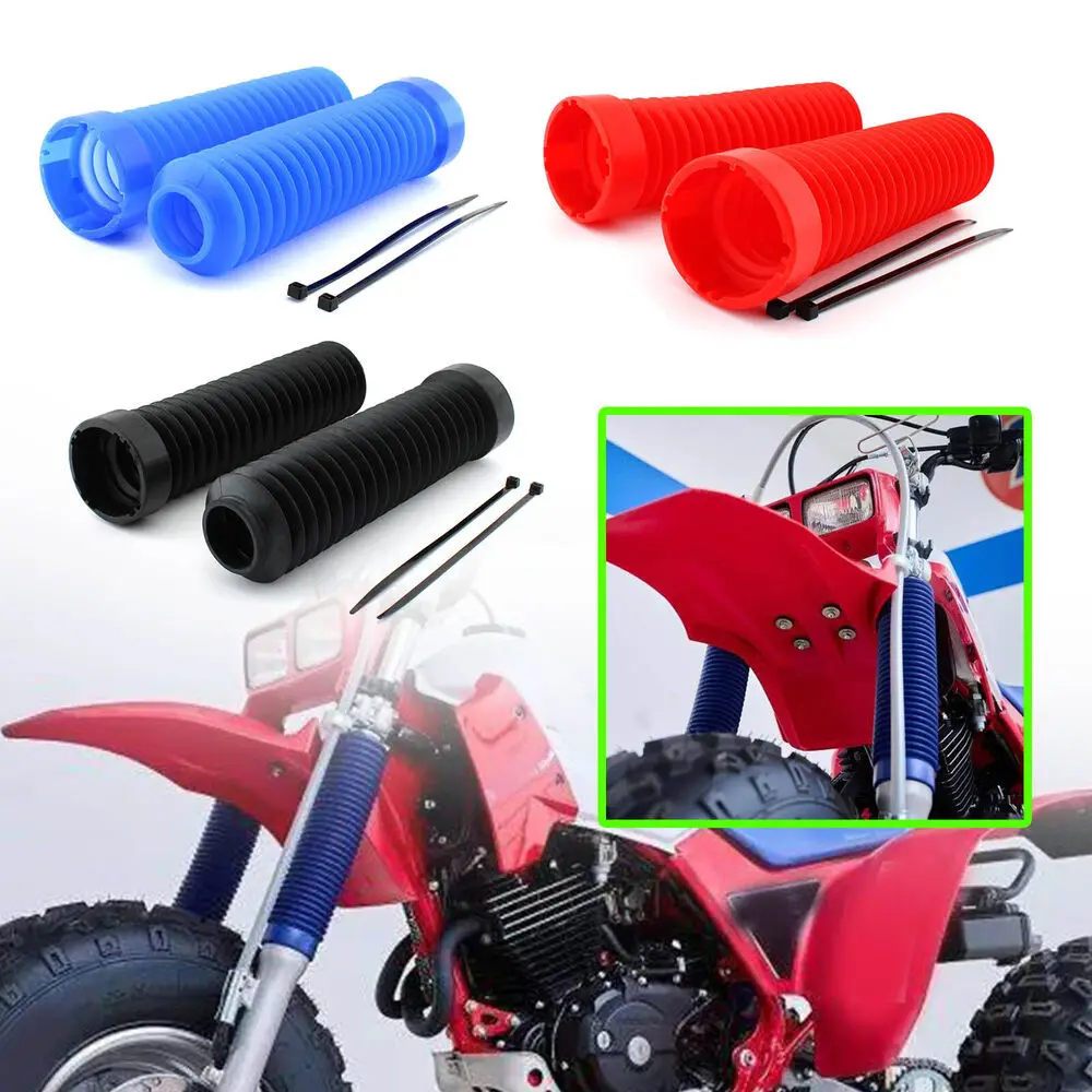 2Pcs Motorcycle Front Fork Rubber Boot Cover Motocross Shock Absorber Protector Gaiters For Honda ATC 250R 350X ATC 1985-1987