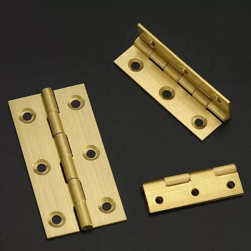 Picture 4: 2Pcs Solid Brass Copper Mini Hinge Furniture Hardware Fitting for Miniature Jewelry Box Solid Brass Miniature Hinges